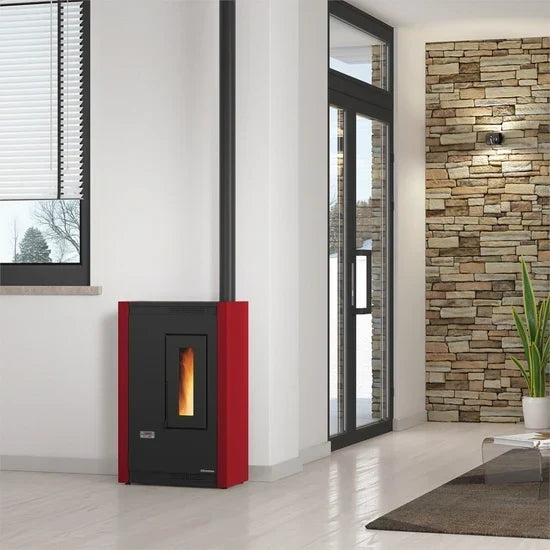 Extraflame LUISELLA 5.0 Bordeaux: Der ultra-schlanke Pelletofen