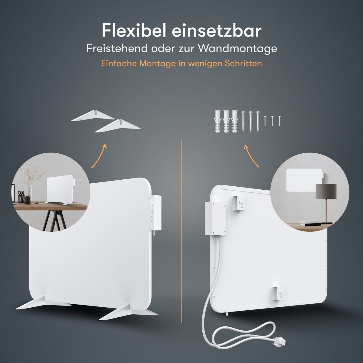 Heidenfeld 450W Smart-Elektroheizung mit App & WLAN (bis 10 m²)