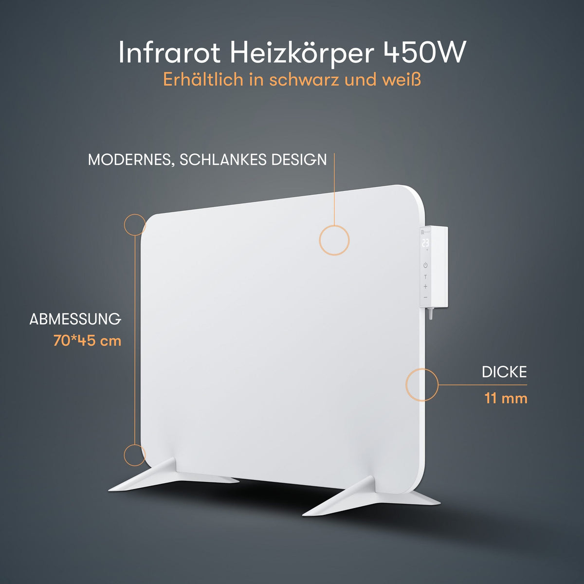 Heidenfeld 450W Smart-Elektroheizung mit App & WLAN (bis 10 m²)