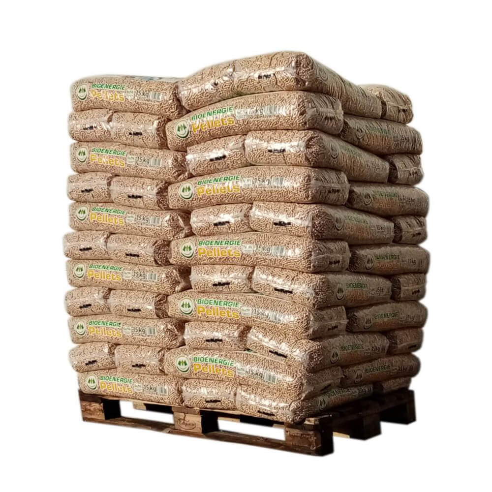 Bio Energie Holzpellets – 990 kg Palette (66 x 15 kg Säcke)
