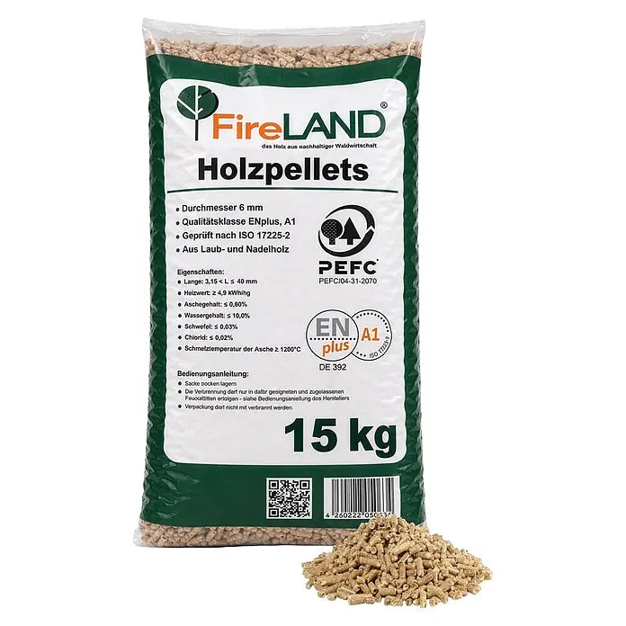 Fireland Holzpellets – 990 kg Palette (66 x 15 kg Säcke)