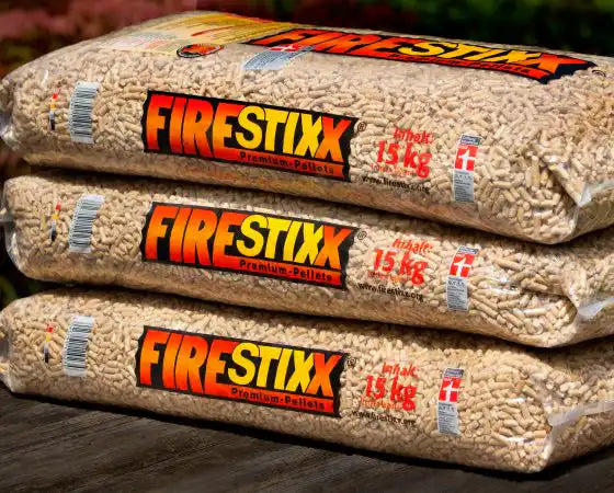 Firestixx Premium Holzpellets ENplus A1 / DINplus – 990 kg Palette (66 x 15 kg Säcke)