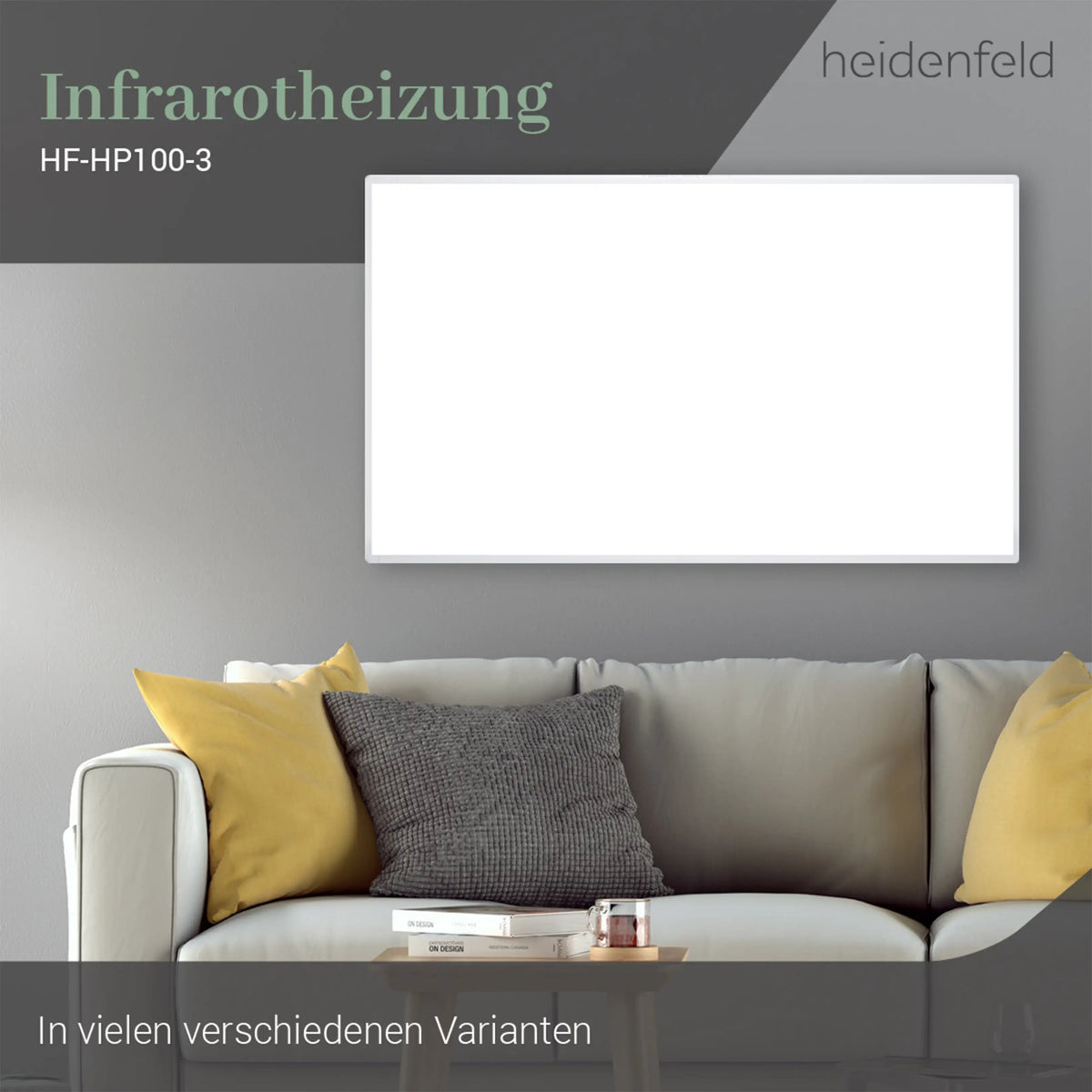Heidenfeld HF-HP100-3 Infrarotheizung 1000W (bis 25 m²)