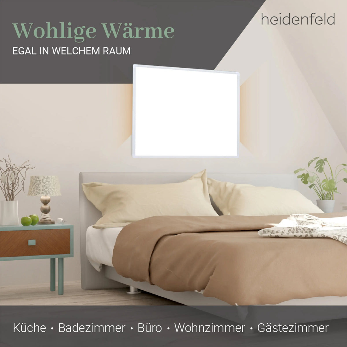 Heidenfeld HF-HP100-3 Infrarotheizung 1000W (bis 25 m²)