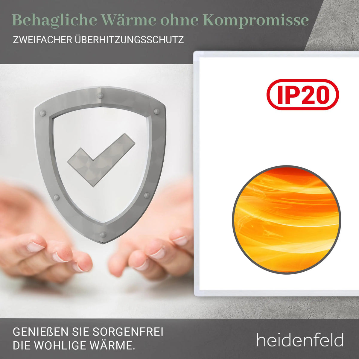 Heidenfeld HF-HP100-3 Infrarotheizung 1000W (bis 25 m²)