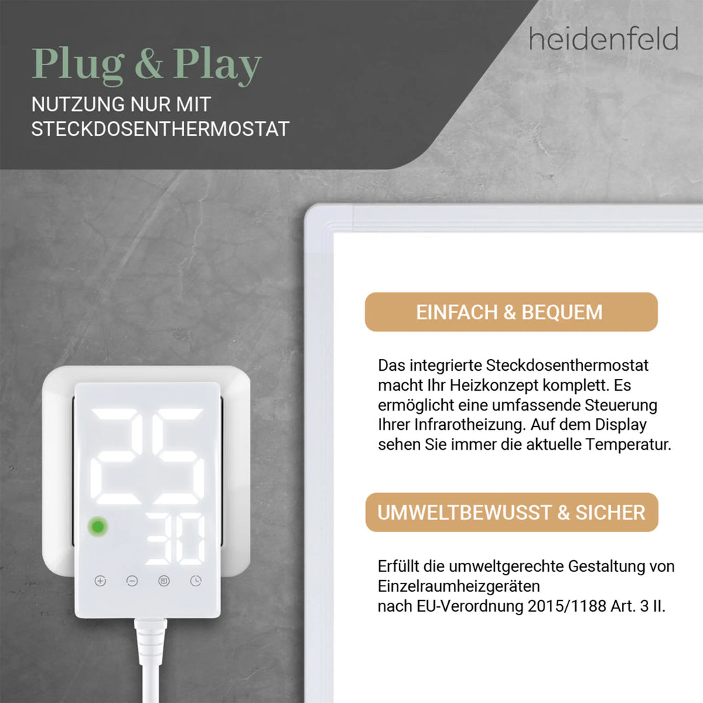 Heidenfeld HF-HP100-3 Infrarotheizung 1000W (bis 25 m²)
