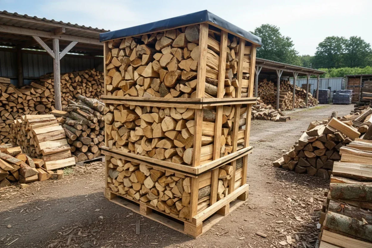 Hartholz-Brennholz kammergetrocknet 33 cm – 2,9 RM Palette (ofenfertig)