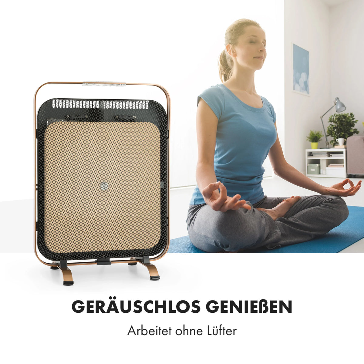 HeatPal 1300W Stand-Infrarotheizung (13–25 m²) – Schwarz