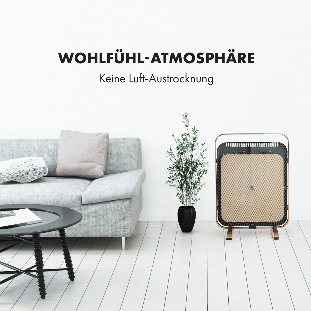HeatPal 1300W Stand-Infrarotheizung (13–25 m²) – Schwarz