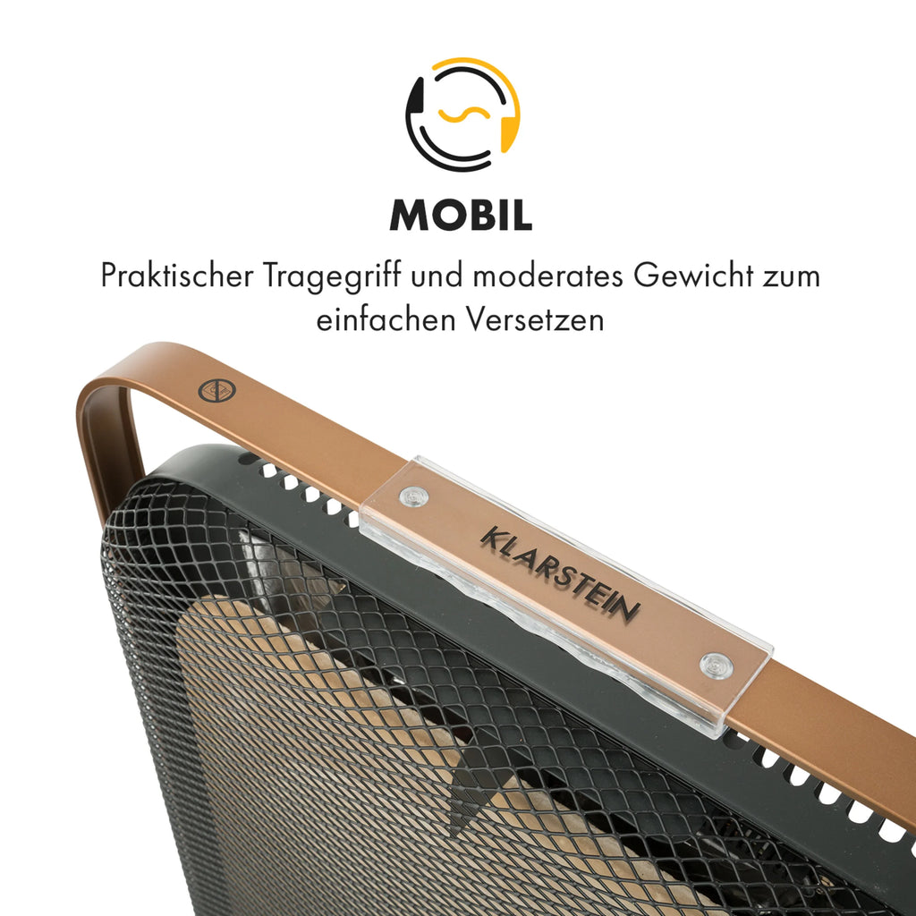 HeatPal 1300W Stand-Infrarotheizung (13–25 m²) – Schwarz