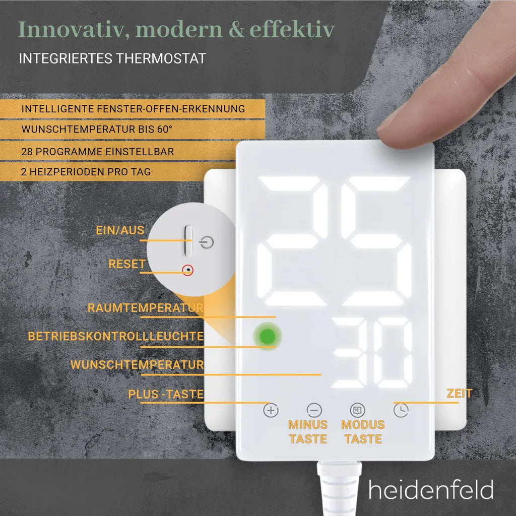 Heidenfeld HF-HP105 Bild-Infrarotheizung mit Thermostat