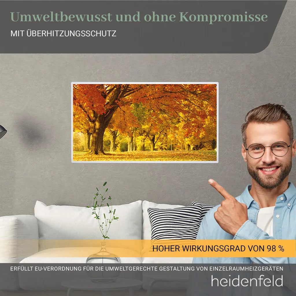 Heidenfeld HF-HP105 Bild-Infrarotheizung mit Thermostat