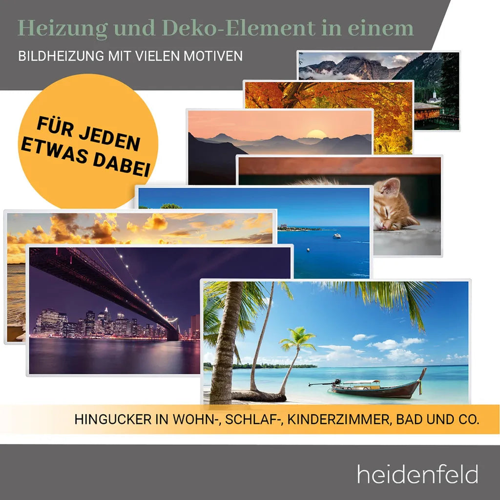 Heidenfeld HF-HP105 Bild-Infrarotheizung mit Thermostat