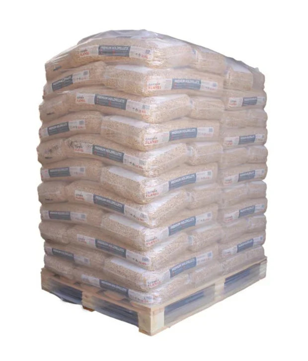 GERMAN FLAMES Premium Holzpellets – 990 kg Palette (66 x 15 kg Säcke)