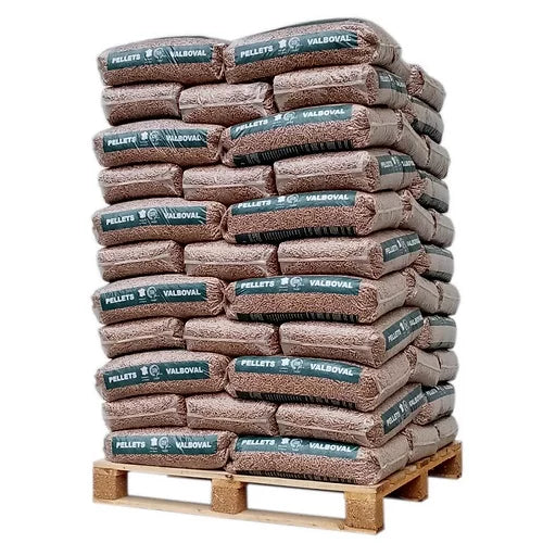 Valboval Premium Holzpellets – 975 kg Palette (65 x 15 kg Säcke), DINplus-zertifiziert