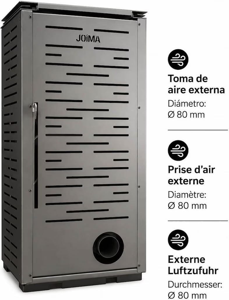 JOIMA Pelletofen stromlos NATUR STYLE 8 kW – Burgunderrot