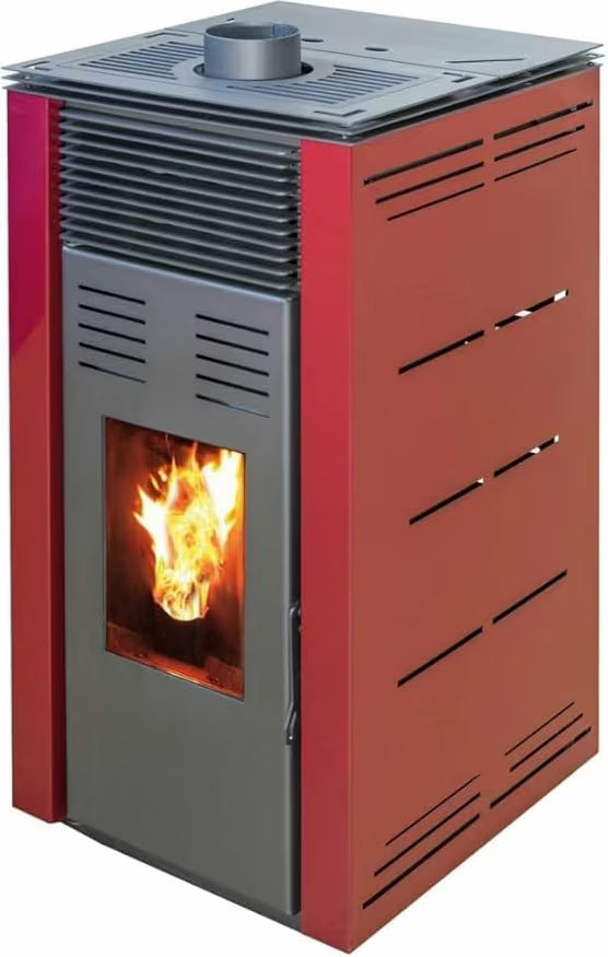 JOIMA Pelletofen stromlos NATUR STYLE 8 kW – Burgunderrot