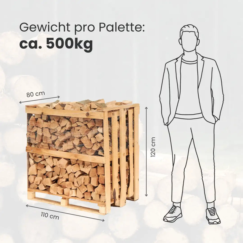 LKW-Ladung Buchen-Kaminholz – 25 cm kammergetrocknet (1 RM Kisten)