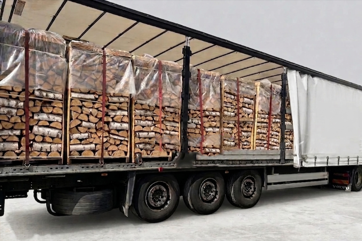 LKW-Ladung Buchen-Brennholz – 25 cm kammergetrocknet (1,8 RM Paletten)
