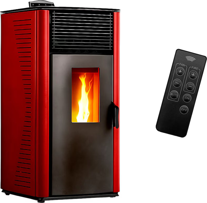 SANNOVER Anita 12 kW Luft-Pelletofen – Bordeaux