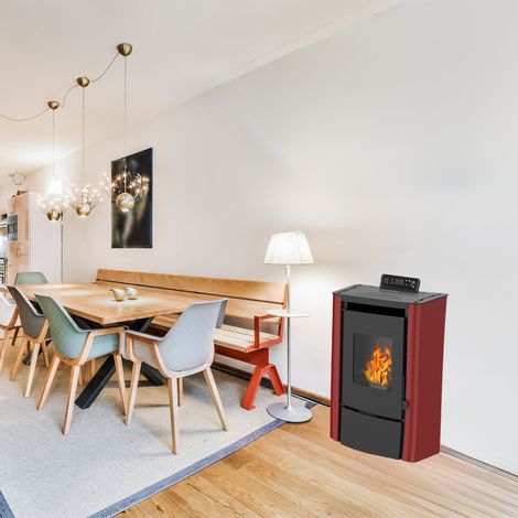SANNOVER Anita 9,4 kW Luft-Pelletofen – Bordeaux