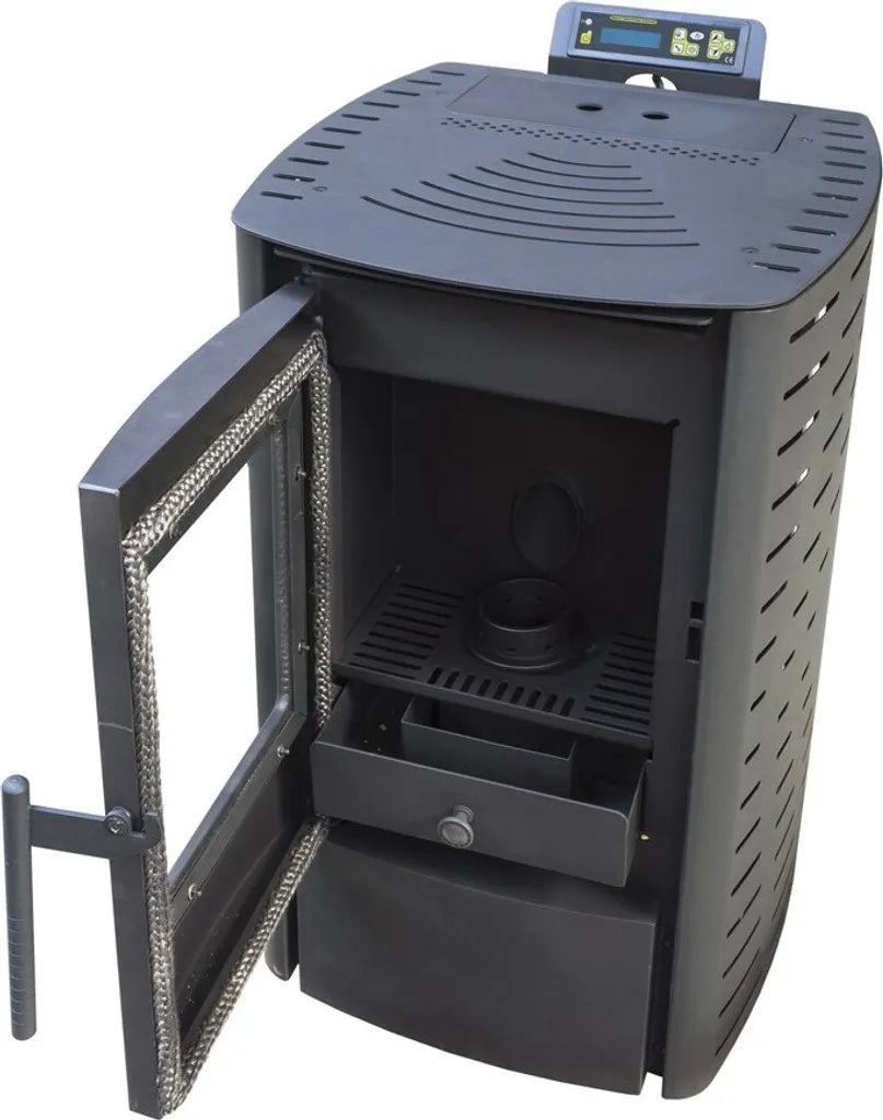NEMAXX P6 Pelletofen 6 kW (A+) – Auto-Reinigung, ECO-Modus & Wochenprogramm, Schwarz