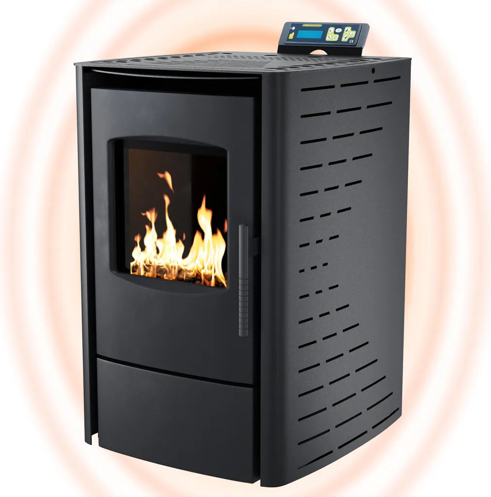 NEMAXX P6 Pelletofen 6 kW (A+) – Auto-Reinigung, ECO-Modus & Wochenprogramm, Schwarz