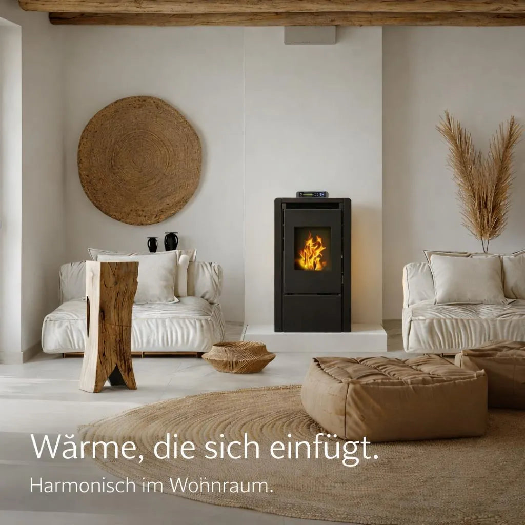 NEMAXX PC5 Pelletofen 5,3 kW (A+) – Wi-Fi-Ready, ECO-Modus, Display & Fernbedienung, Schwarz