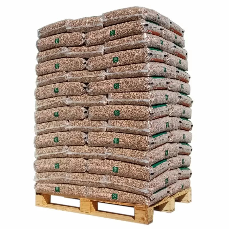 BRENHOLZER Nadelholz Pellets DINplus – 975 kg Palette (65 x 15 kg Säcke)