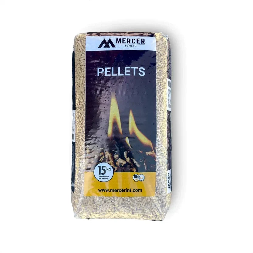 MERCER Nadelholz Pellets ENplus A1 – 975 kg / 990 kg Palette (Sackware 15 kg)