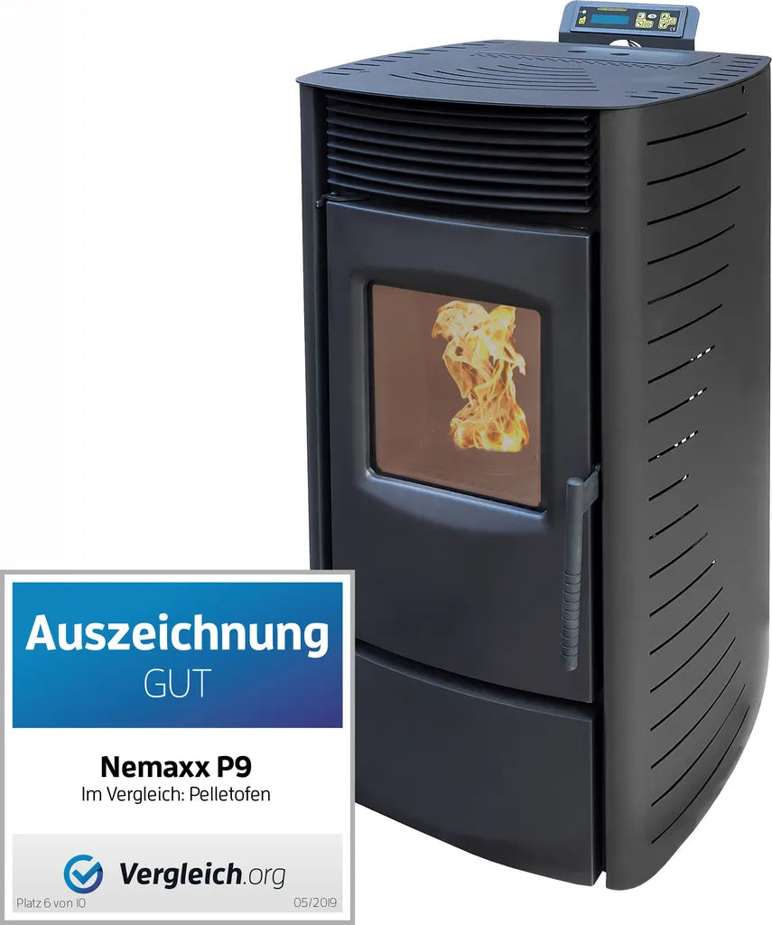Nemaxx P9 Pelletofen 11 kW – Schwarz, Wi-Fi-Ready