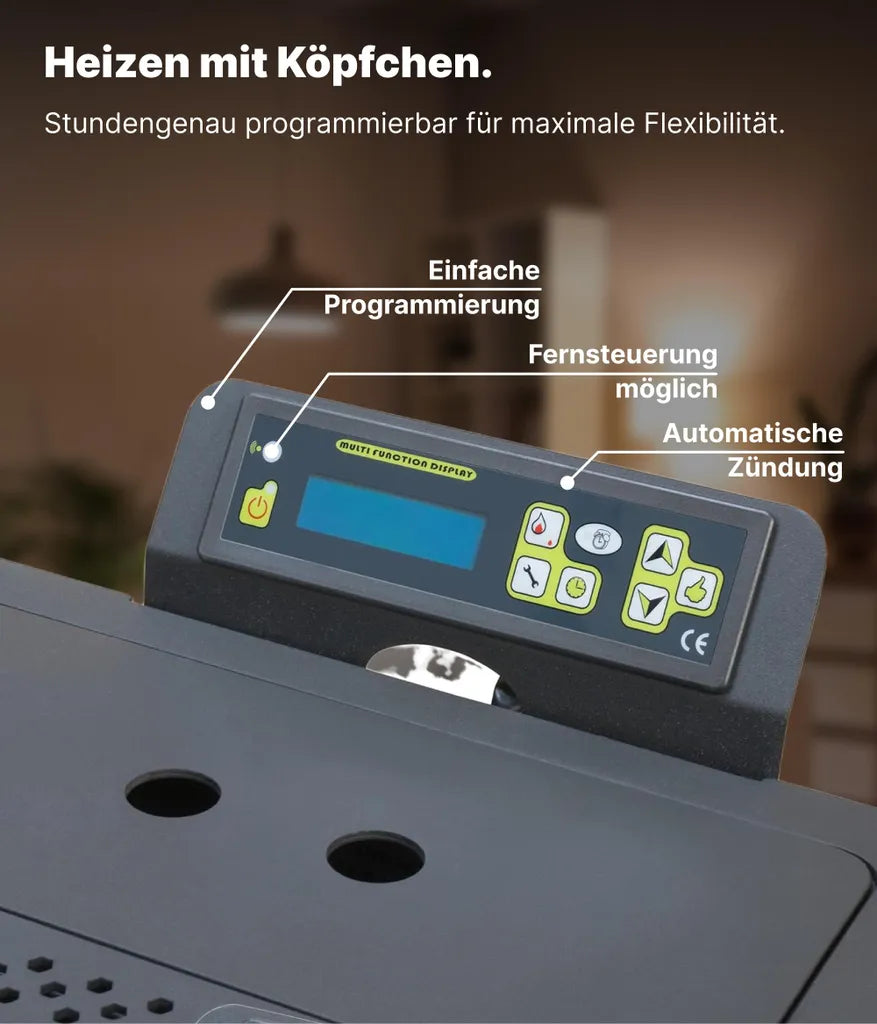 Nemaxx P9 Pelletofen 11 kW – Schwarz, Wi-Fi-Ready