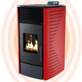 Pelletofen P12 – 13,6 kW (A+), Automatische Reinigung, Rot